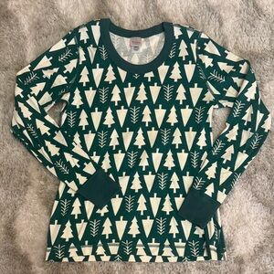 Hanna Andersson Winter Green Long John pajama top
